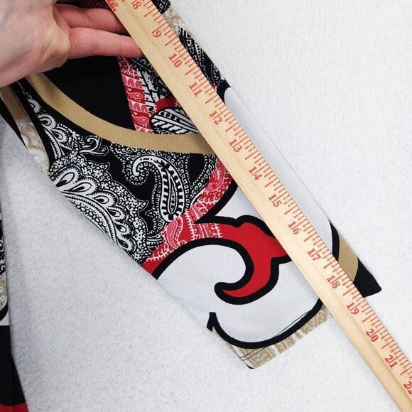 Chicos Shirt Womens 2 Black Red Large Printed Lightweight 3/4 Sleeve Blouse - Picture 7 of 11